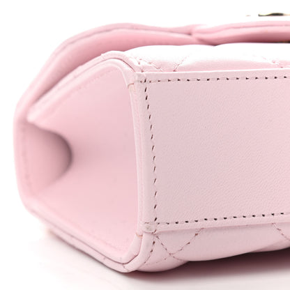 Chanel Lambskin Quilted Top Handle Clutch With Chain Light Pink 8 of 10