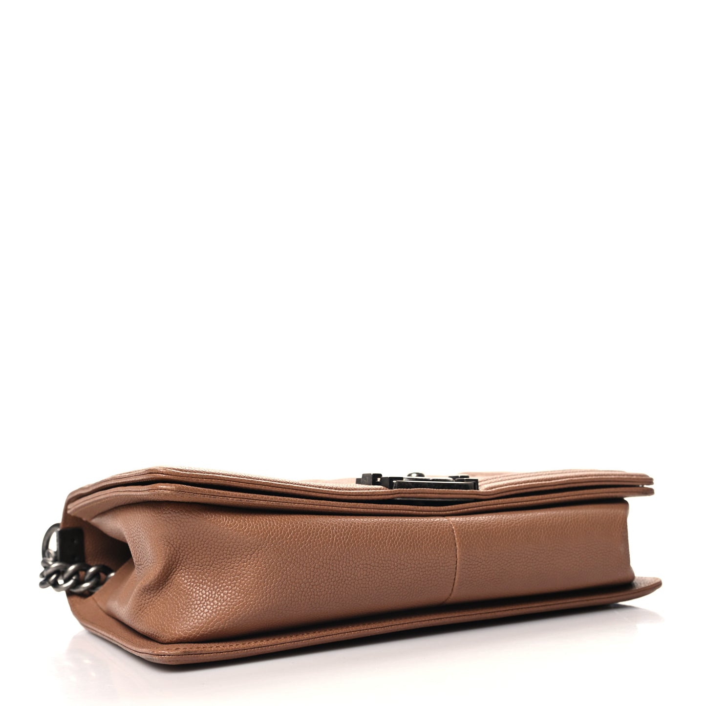Caviar Quilted New Medium Boy Flap Light Brown