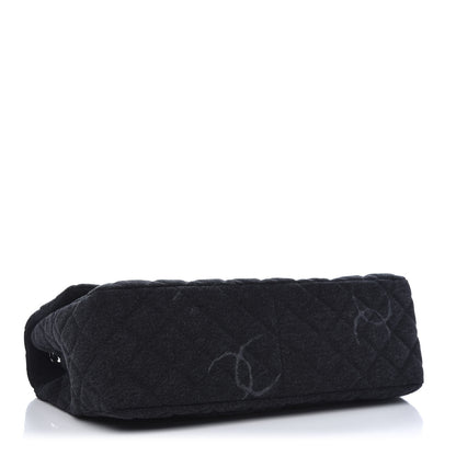 Chanel Denim Quilted CC Print Jumbo Single Flap Black 5 of 11