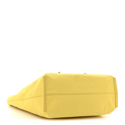 Miu Miu Canvas Calfskin Shopping Tote Yellow 4 of 10