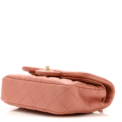 Chanel Lambskin Quilted Mini Flap Bag Charm With Hook Coral 10 of 11
