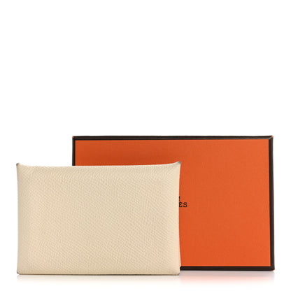 Hermes Epsom Calvi Card Case  Nata 12 of 12