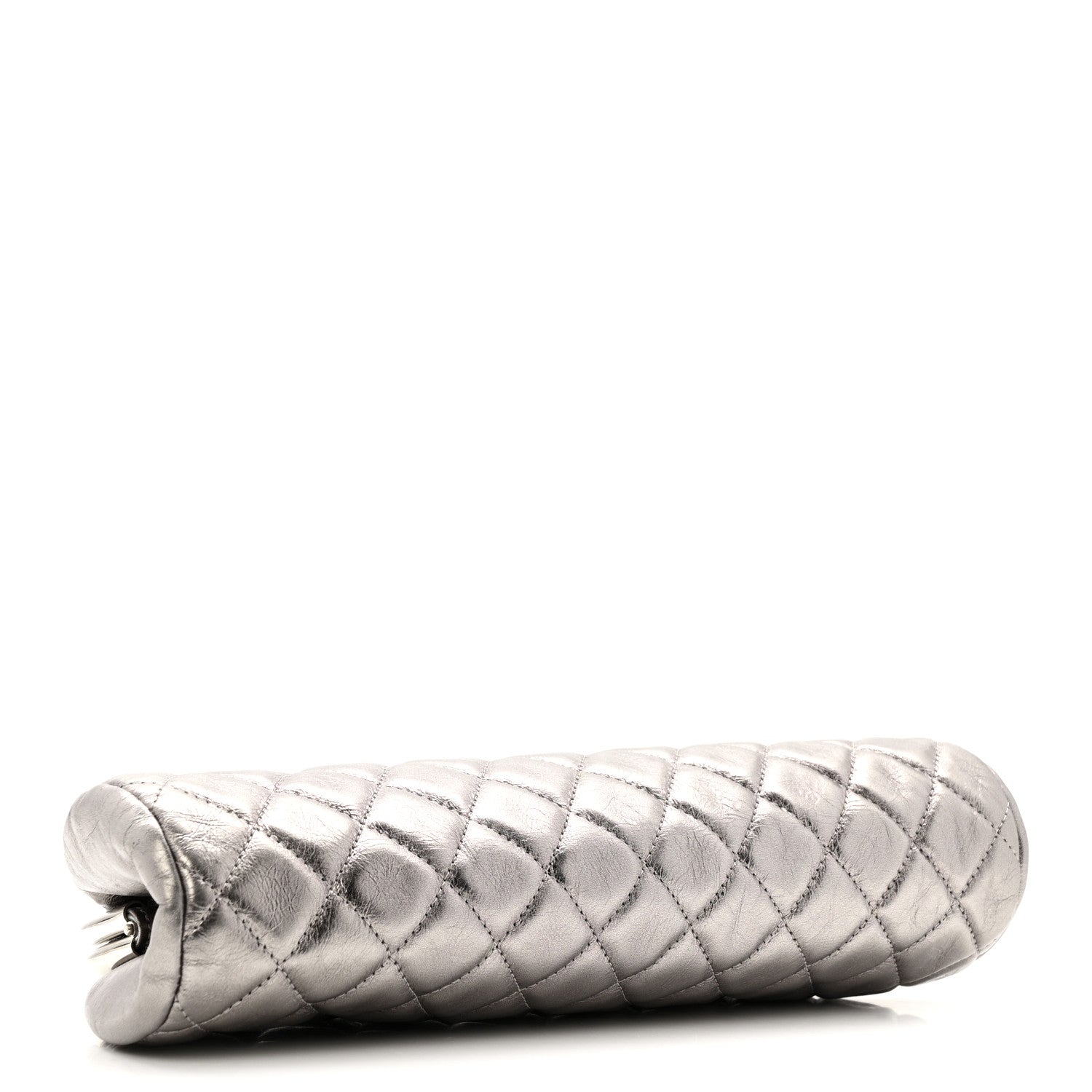 Chanel Metallic Aged Calfskin Quilted Timeless Clutch Silver 4 of 10