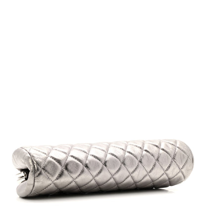 Chanel Metallic Aged Calfskin Quilted Timeless Clutch Silver 4 of 10