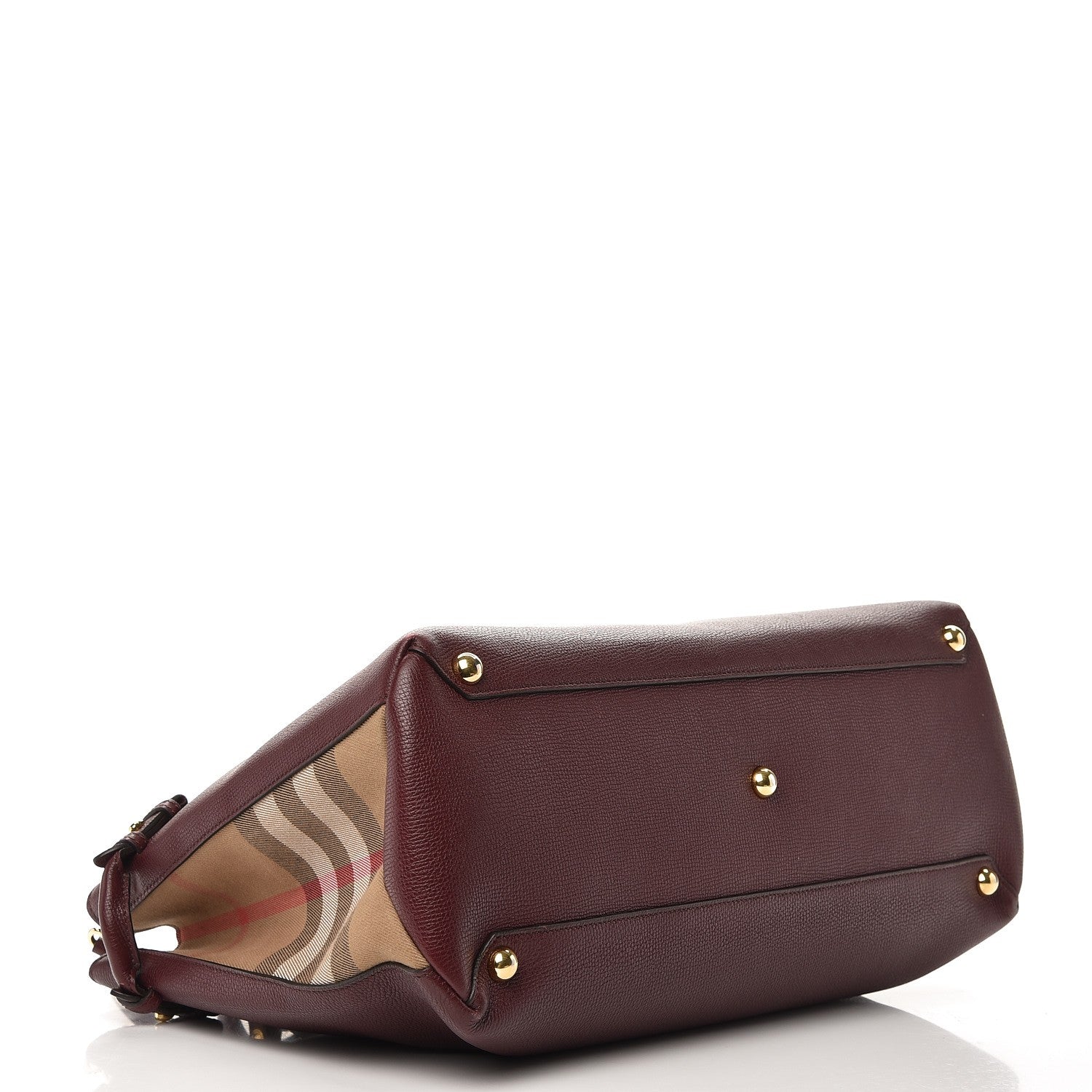 Burberry Derby Calfskin House Check Large Banner Tote Mahogany Red 5 of 10