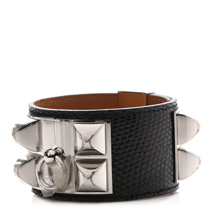 Hermes Lizard Collier De Chien CDC Bracelet T3 Black 1 of 10