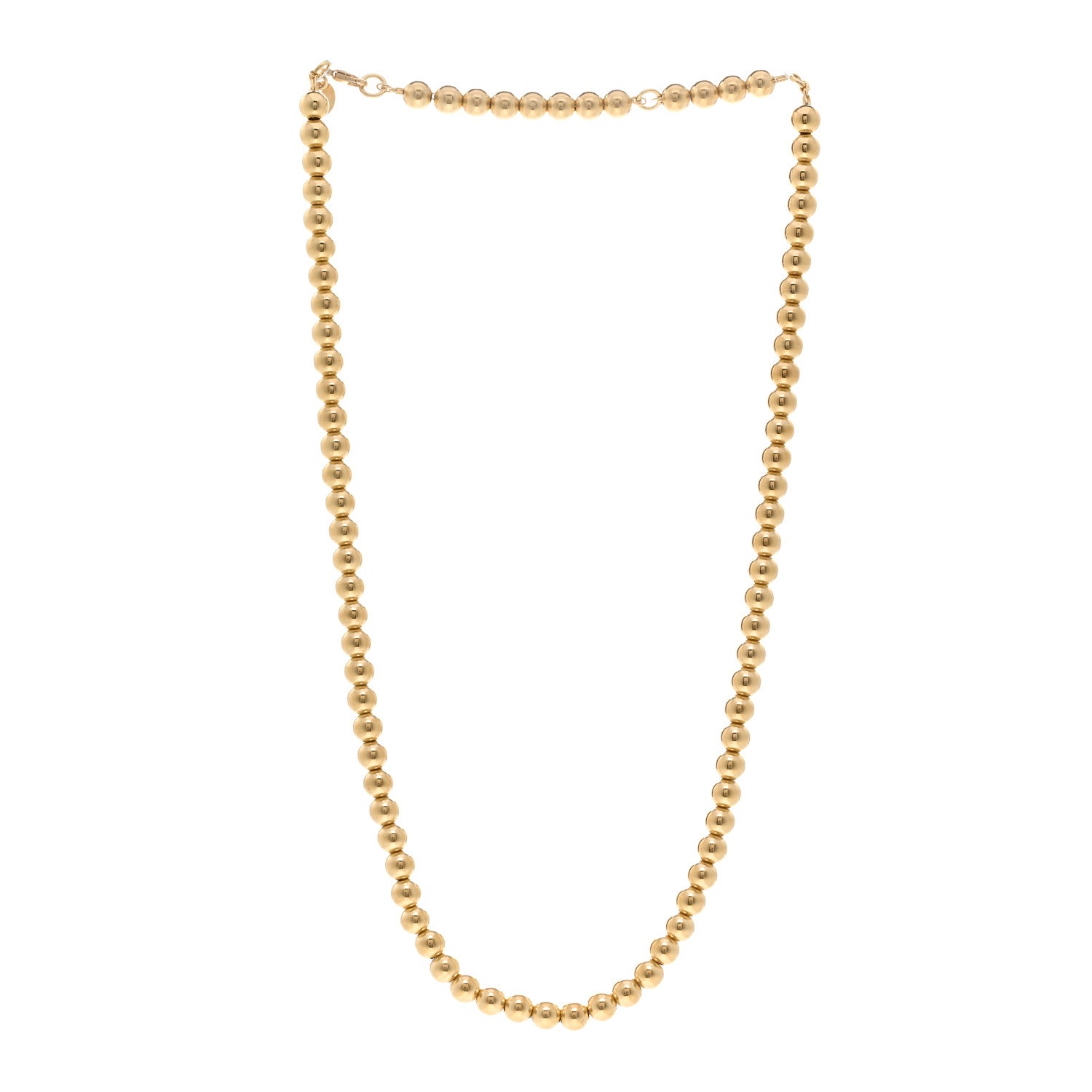 Tiffany 18K Yellow Gold 5.5mm HardWear Bead Necklace 3 of 4