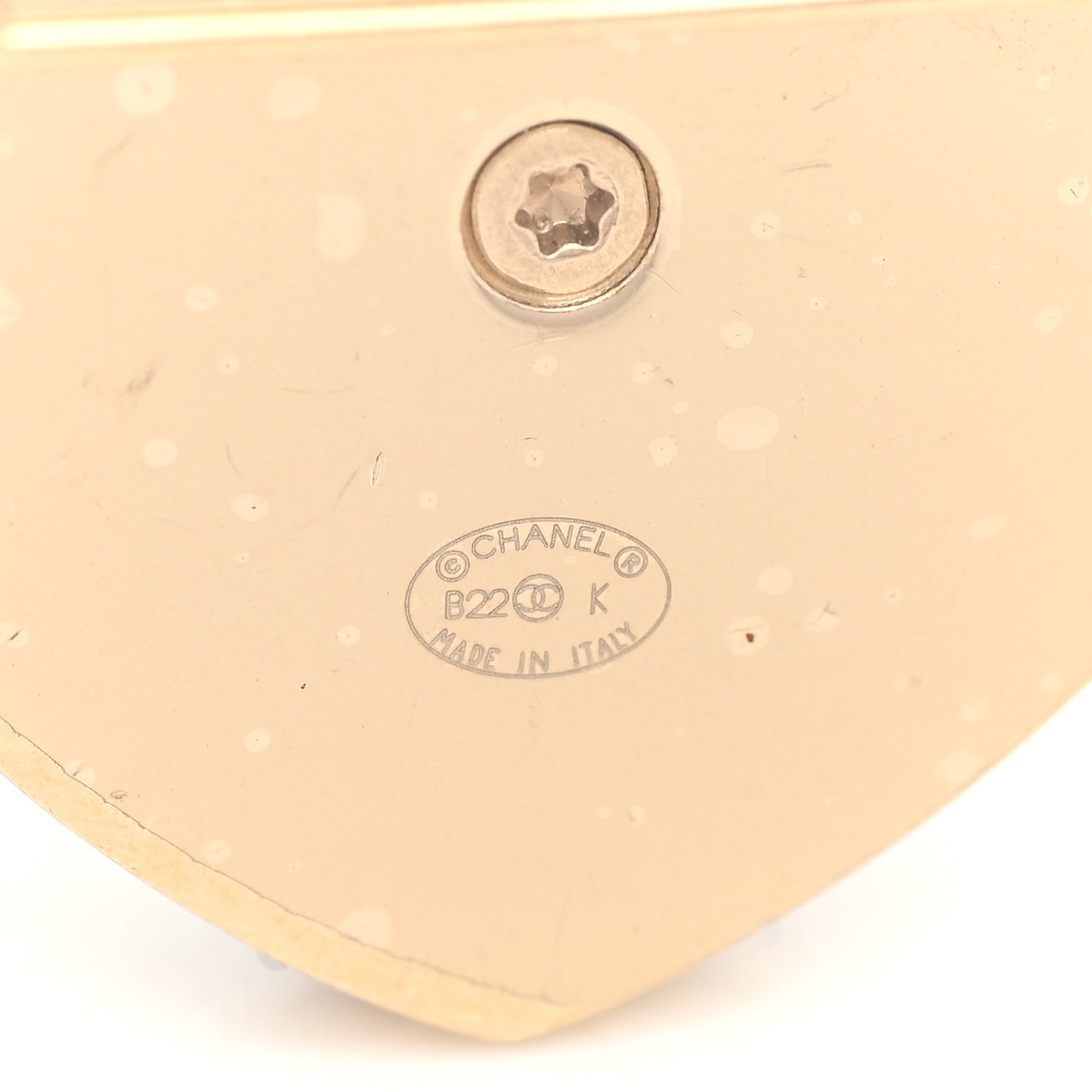 Tweed CC Heart Brooch Ivory Black Gold