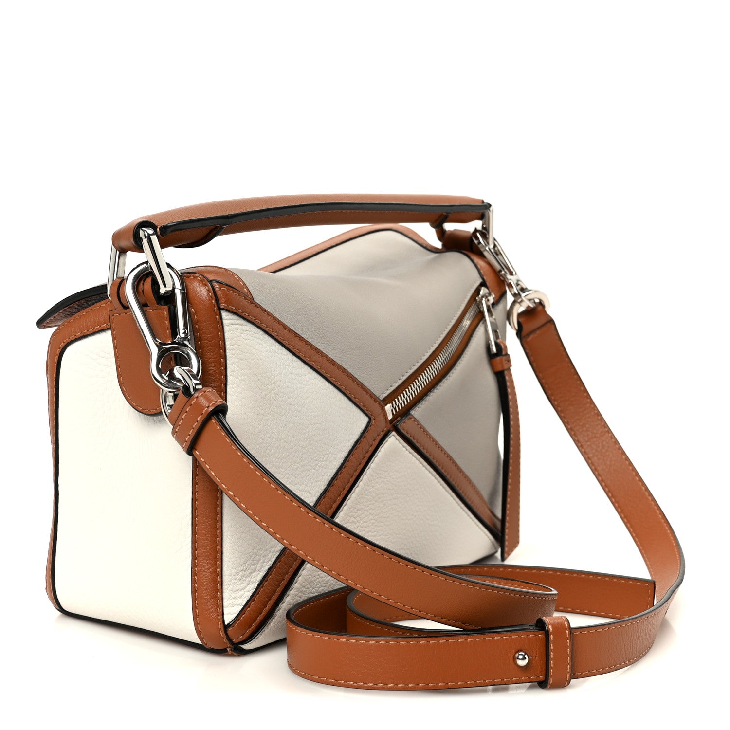 Loewe Calfskin Small Graphic Puzzle Bag Ghost Soft White 3 of 11