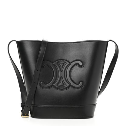 Celine Smooth Calfskin Triomphe Small Bucket Bag Black 1 of 10