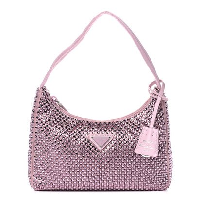 Prada Satin Crystal Mini Re-Edition 2000 Bag Alabastro 1 of 11