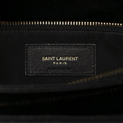 Saint Laurent Grain De Poudre Matelasse Chevron Small Tribeca Shopping Bag Black 6 of 11