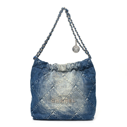 Chanel Denim Quilted Small Chanel 22 Blue 1 of 11