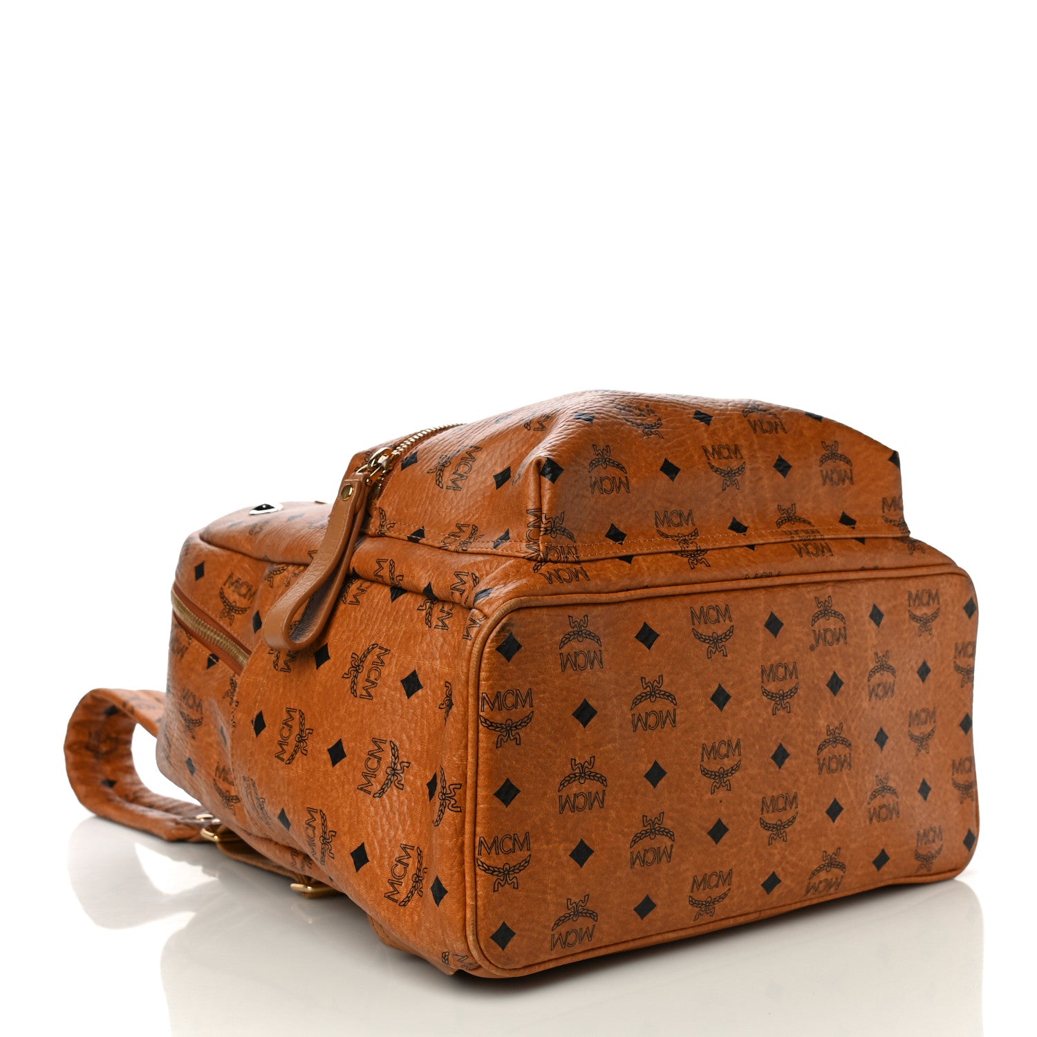MCM Visetos Medium Sprinkle Stud Stark Backpack Cognac 7 of 25