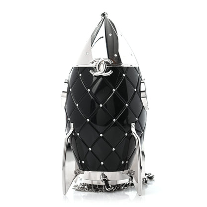 Chanel Plexiglass Crystal Rocket Ship Minaudière Clutch Black 5 of 8