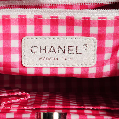 Chanel Vinyl Lipstick Ligne Large Accordion Tote Hot Pink 6 of 7