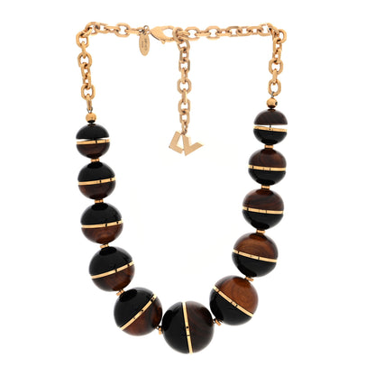 Louis Vuitton Resin Wood Necklace Black 3 of 4