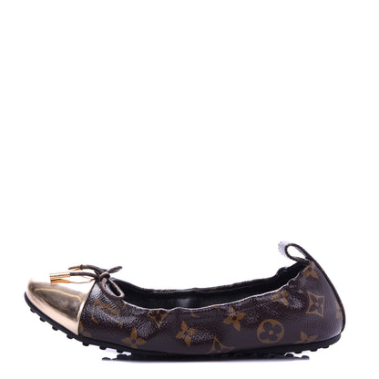 Louis Vuitton Monogram Flirty Ballet Flats 37 Gold 1 of 11