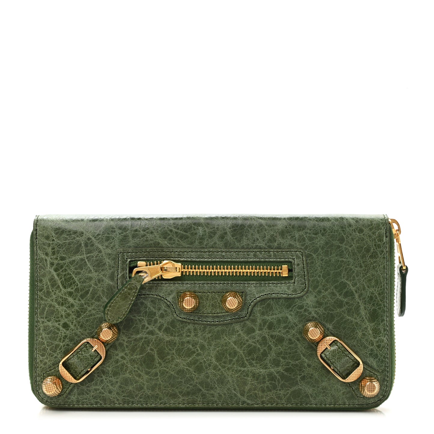 Agneau Arena Giant 12 Gold Hardware Compagnon Wallet Thyme