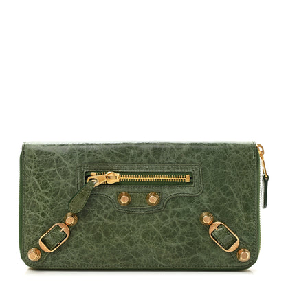 Balenciaga Agneau Arena Giant 12 Gold Hardware Compagnon Wallet Thyme 1 of 8