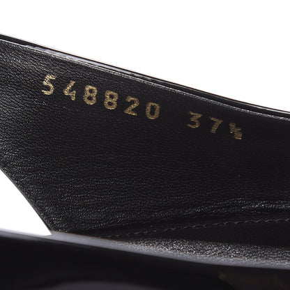 Balenciaga Patent BB Knife Pointy Toe Slingback Flats 37.5 Black 8 of 10