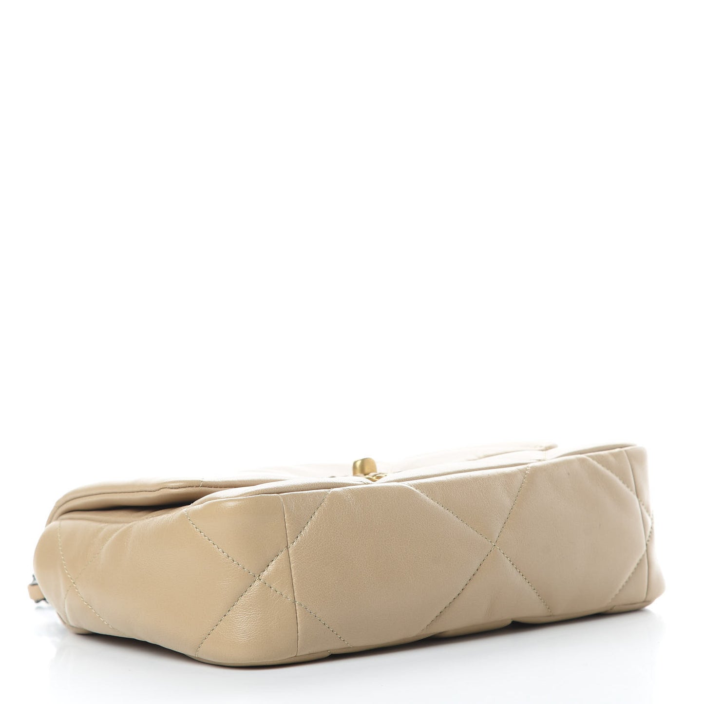Lambskin Quilted Medium Chanel 19 Flap Dark Beige