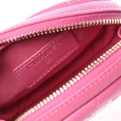Chanel Caviar Quilted Zip Around Classic Coin Purse Pink 6 of 8