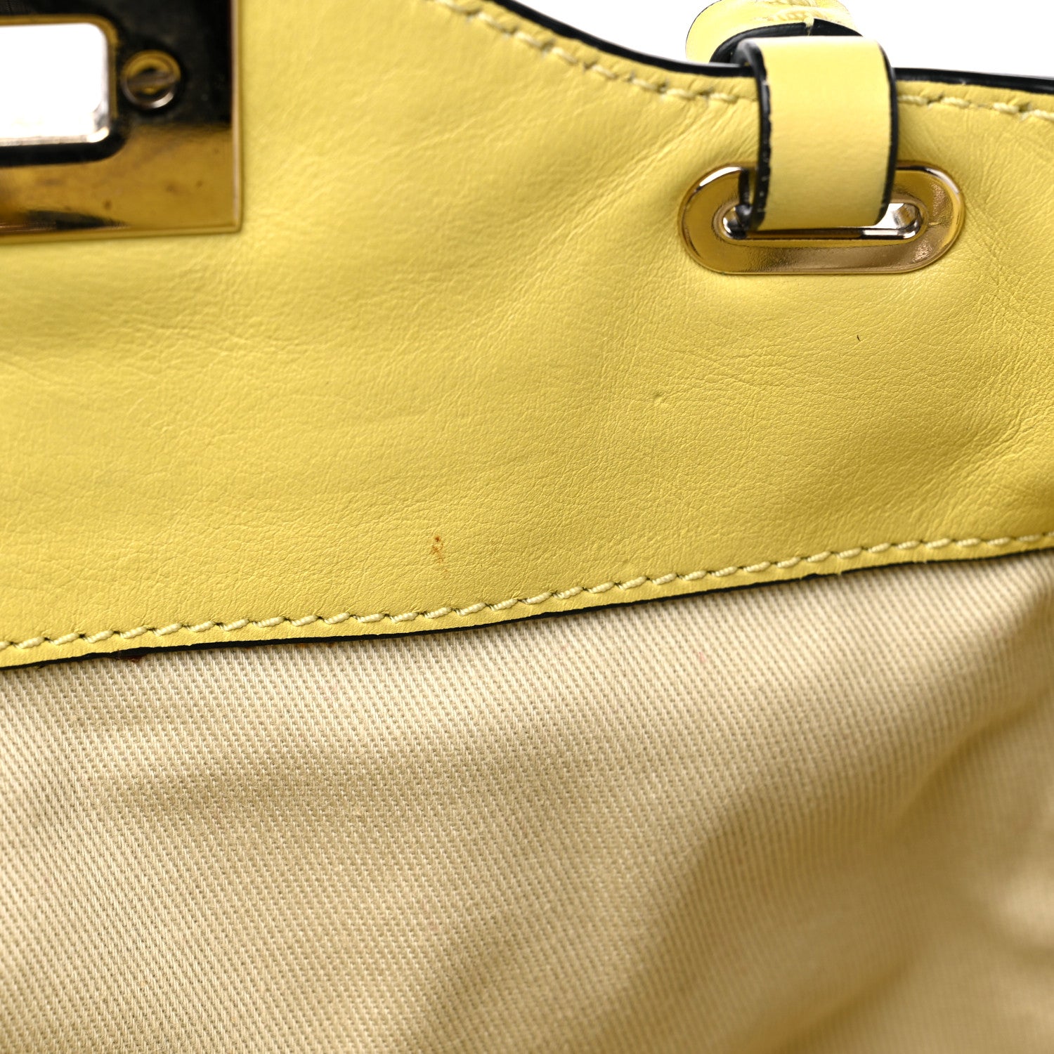 Valentino Garavani Vitello Small Rockstud Tote Water Yellow 10 of 15