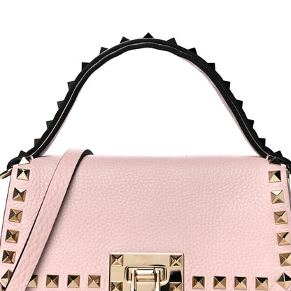 Valentino Garavani Grainy Calfskin Small Rockstud Top Handle Bag Rose Quartz 8 of 10