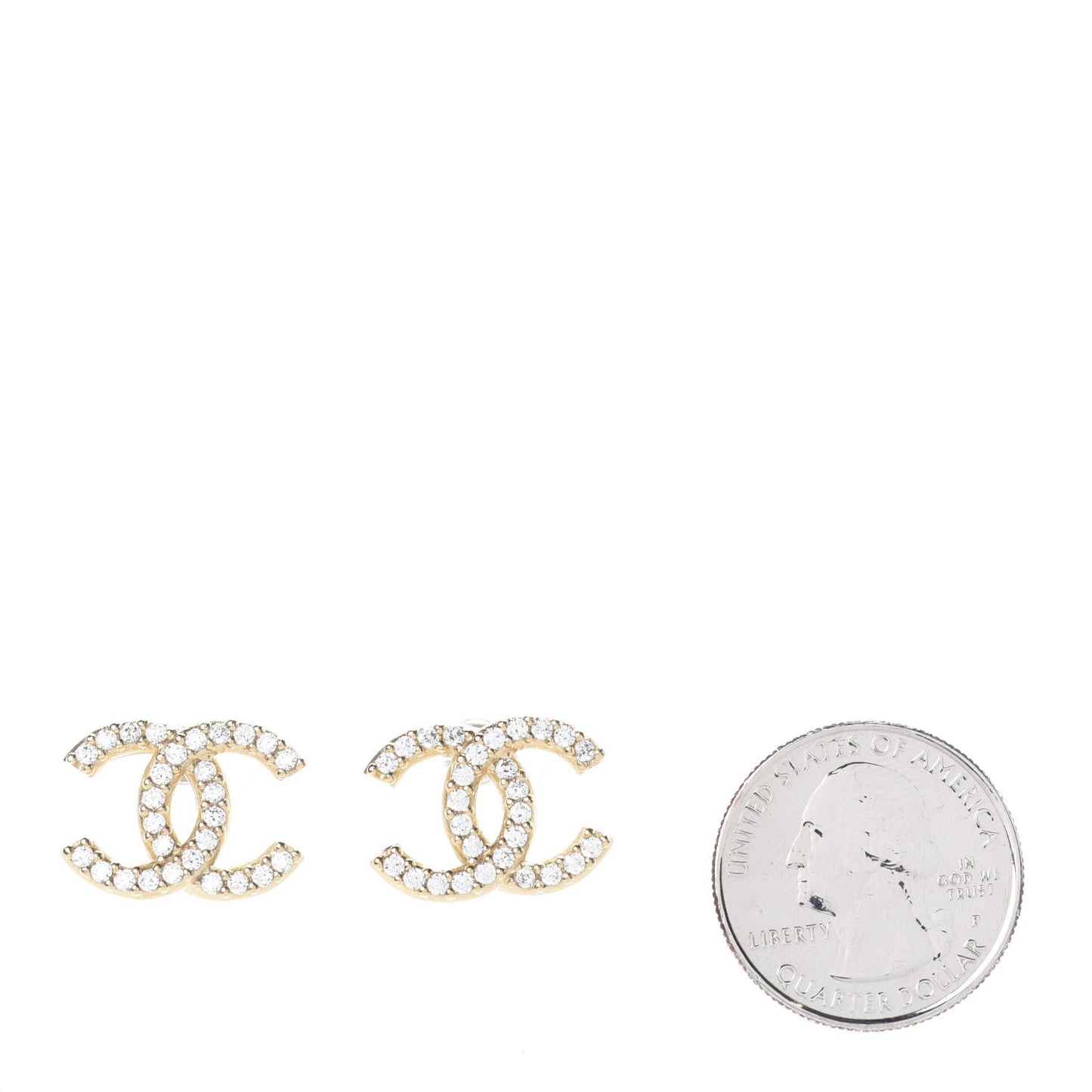 Crystal CC Earrings Gold