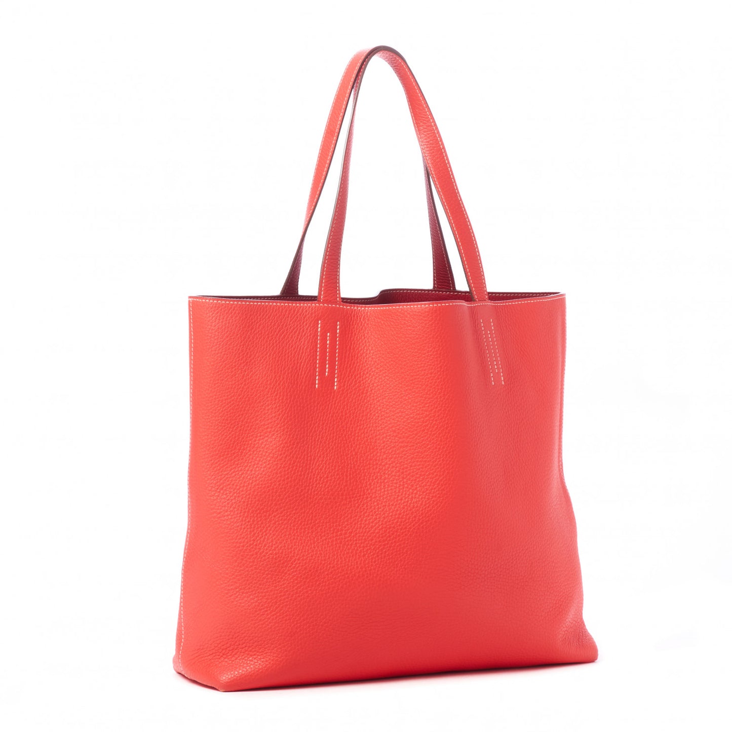 Taurillon Clemence Double Sens Reversible Tote 36 Rose Jaipur Bougainvillea