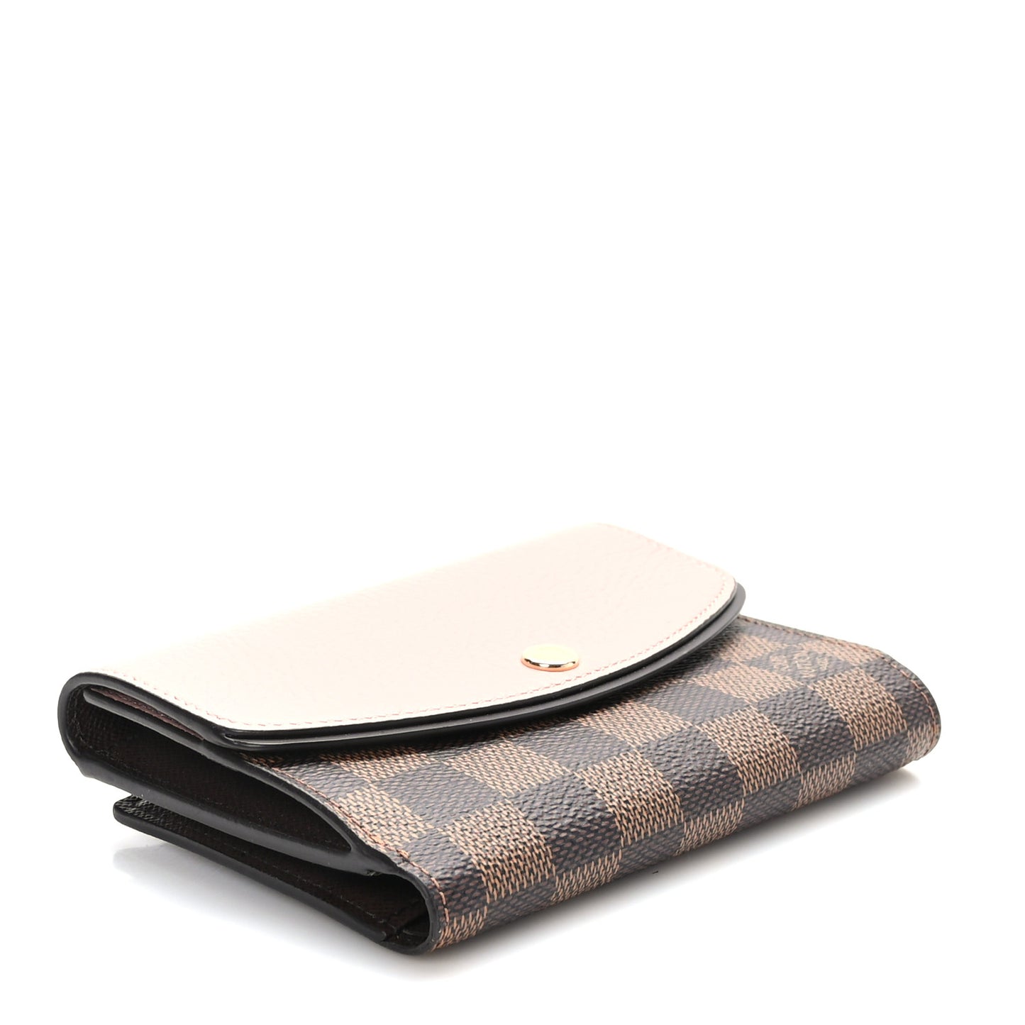 Damier Ebene Normandy Compact Wallet Rose Ballerine