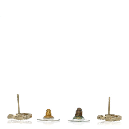 Chanel Crystal CC Earrings Gold 3 of 5