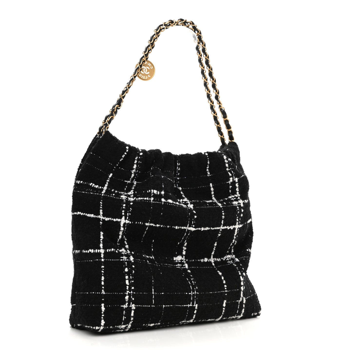 Wool Tweed Quilted Chanel 22 Black Multicolor