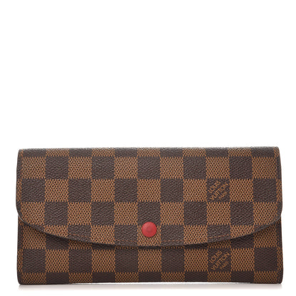 Louis Vuitton Damier Ebene Emilie Wallet Red 1 of 7