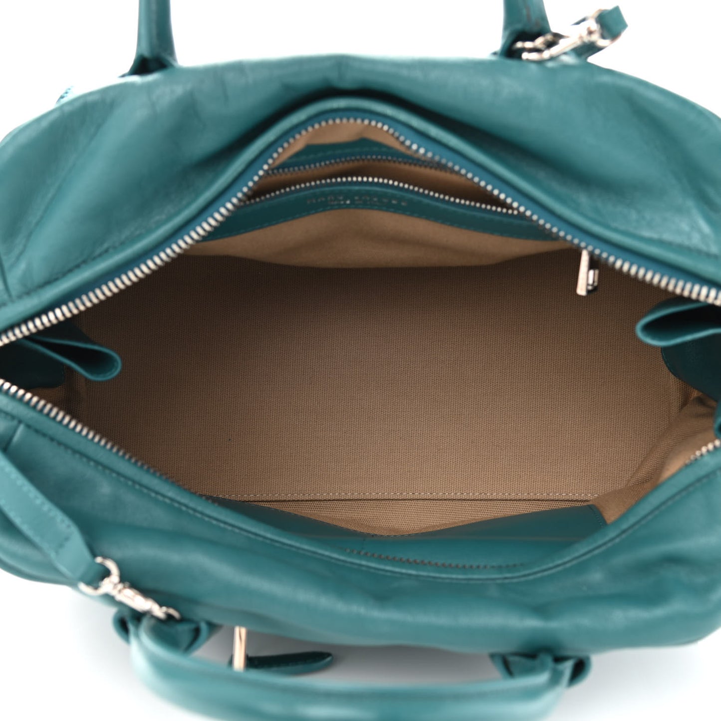 Rubber Coated Calfskin Antonia Satchel Blue