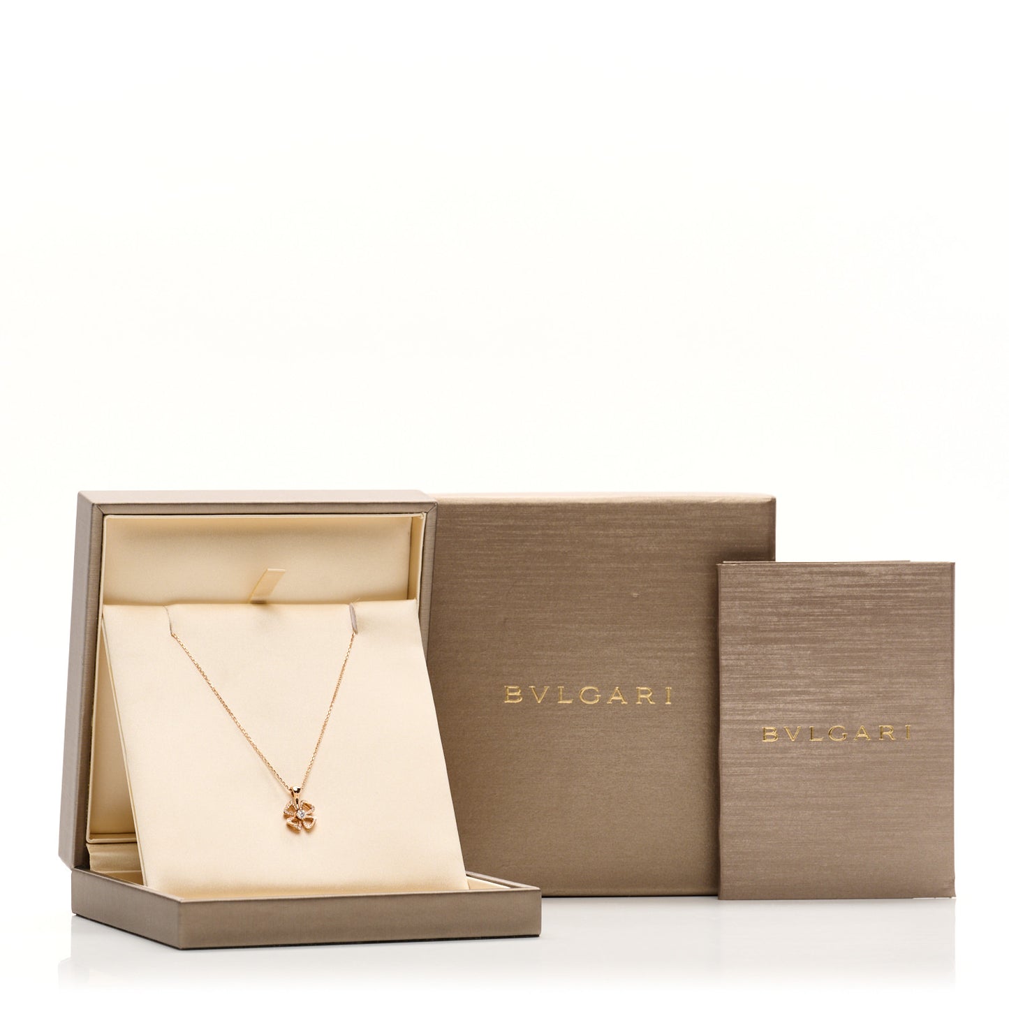 18K Rose Gold Diamond Fiorever Pave Pendant Necklace
