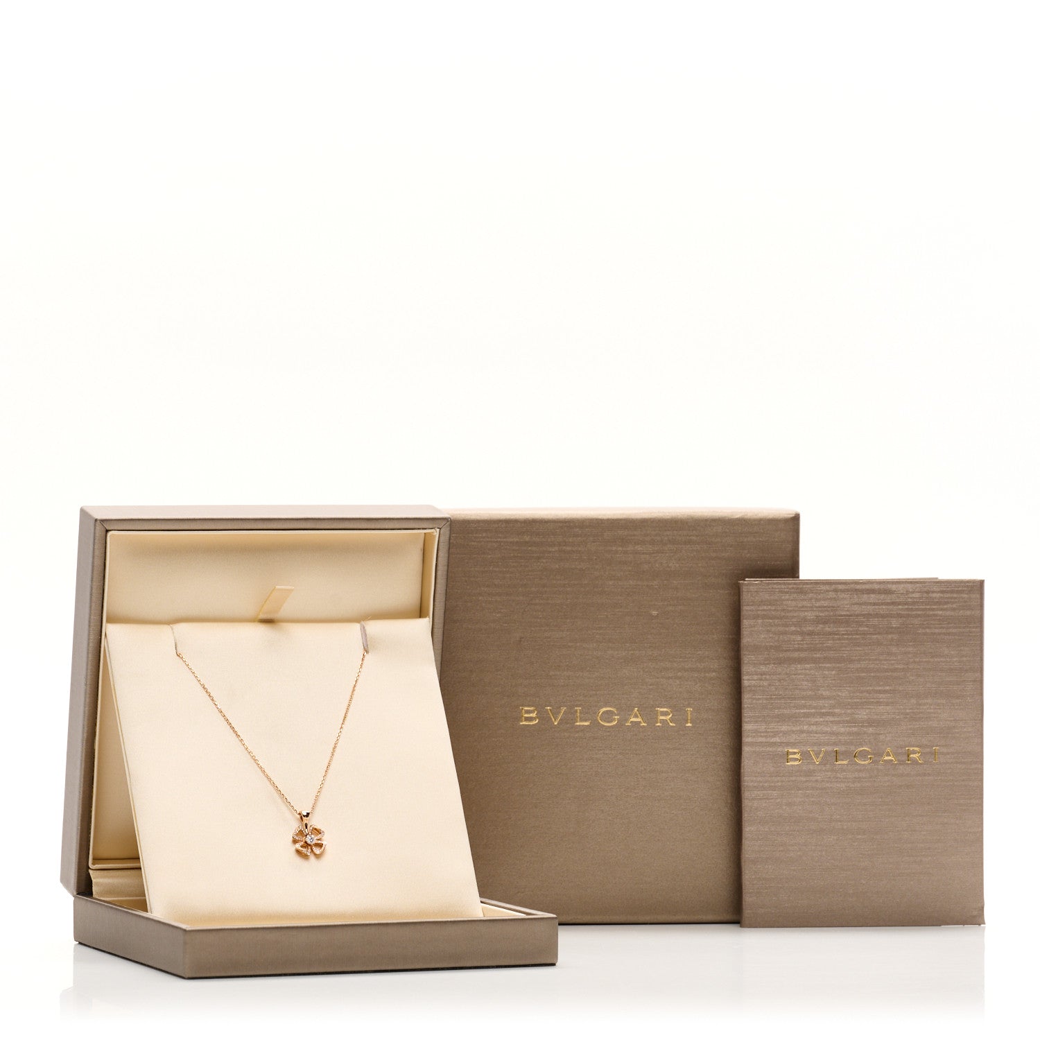 Bulgari 18K Rose Gold Diamond Fiorever Pave Pendant Necklace 5 of 5