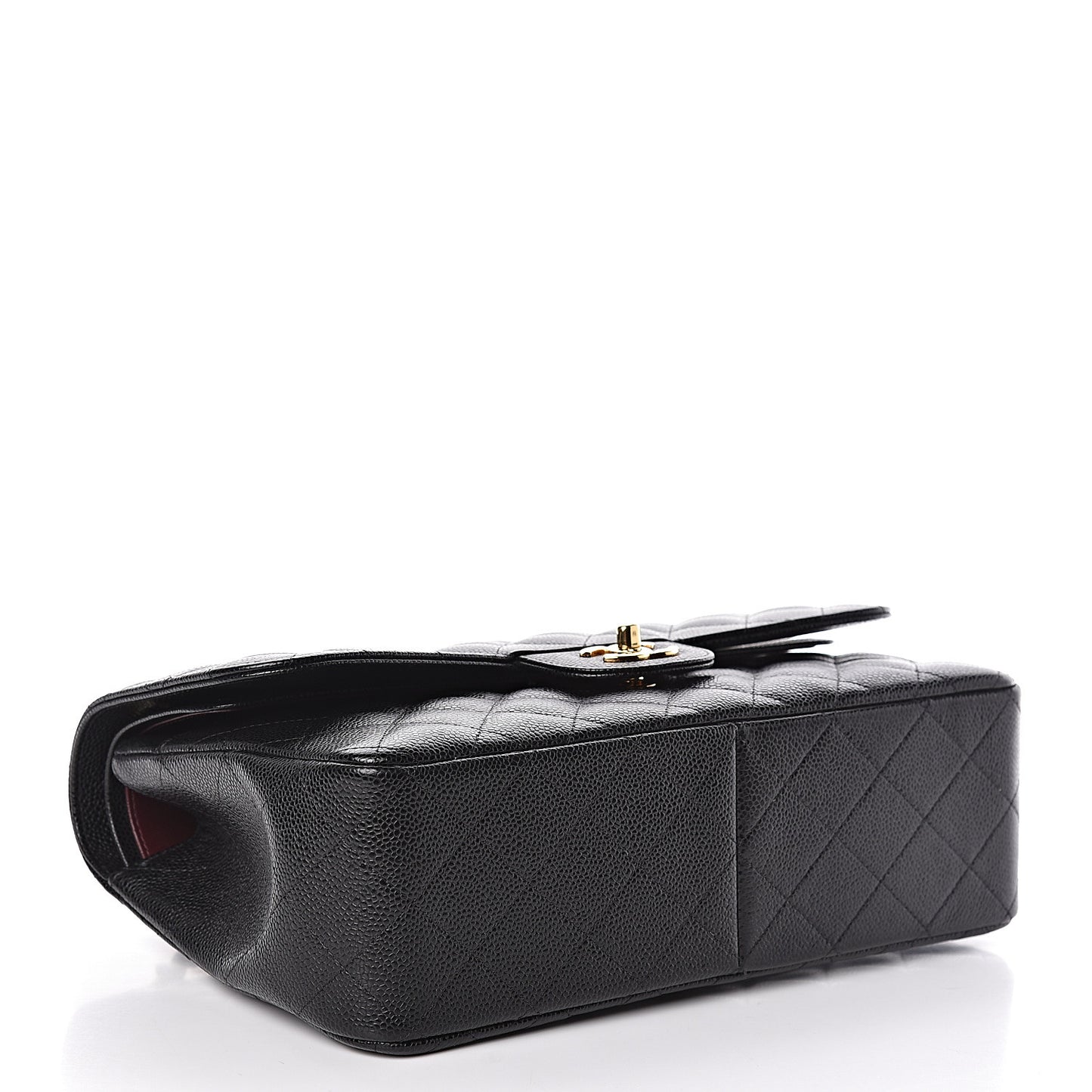 Caviar Quilted Jumbo Double Flap Black
