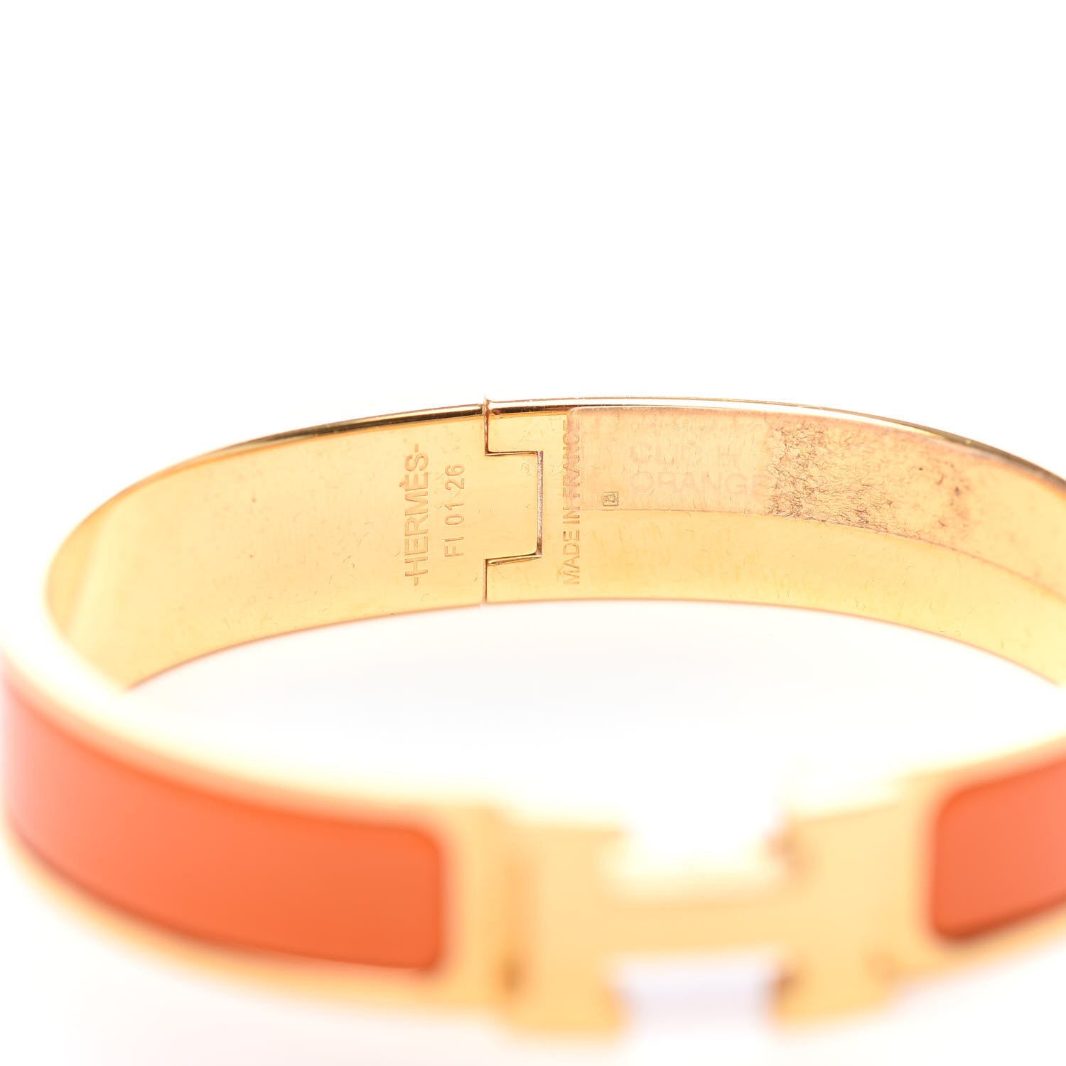 Hermes Enamel Narrow Clic Clac H Bracelet PM Orange 4 of 5