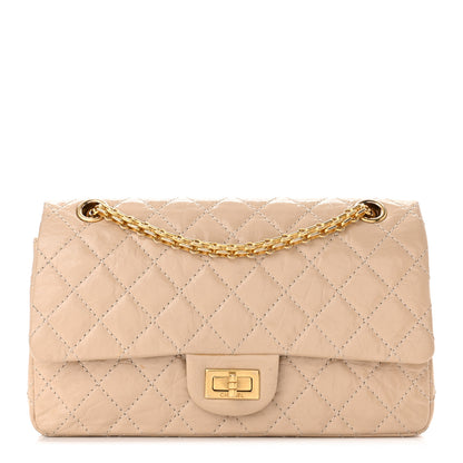 Chanel Patent Distressed Calfskin Quilted 2.55 Reissue 225 Flap Beige 1 of 12