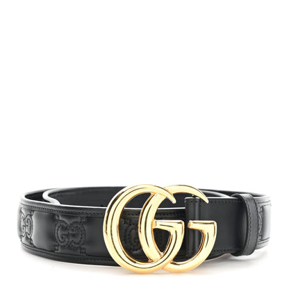 Gucci Calfskin GG Matelasse Marmont 40mm Belt 95 38 Black 1 of 4