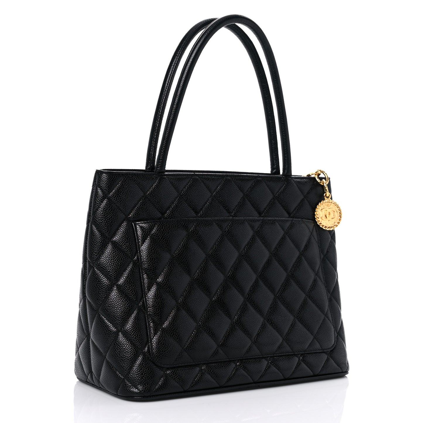 Caviar Quilted Medallion Tote Black