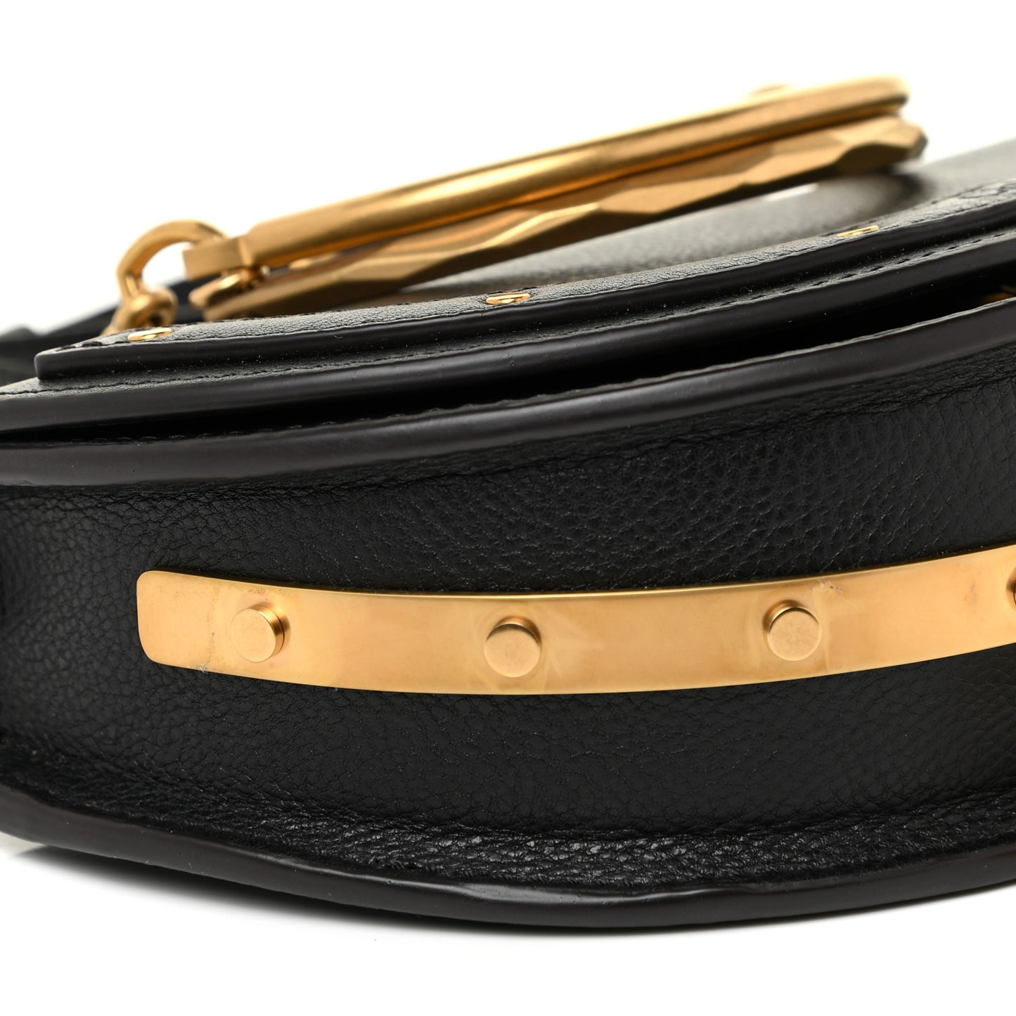 Calfskin Small Nile Bracelet Minaudiere Bag Black
