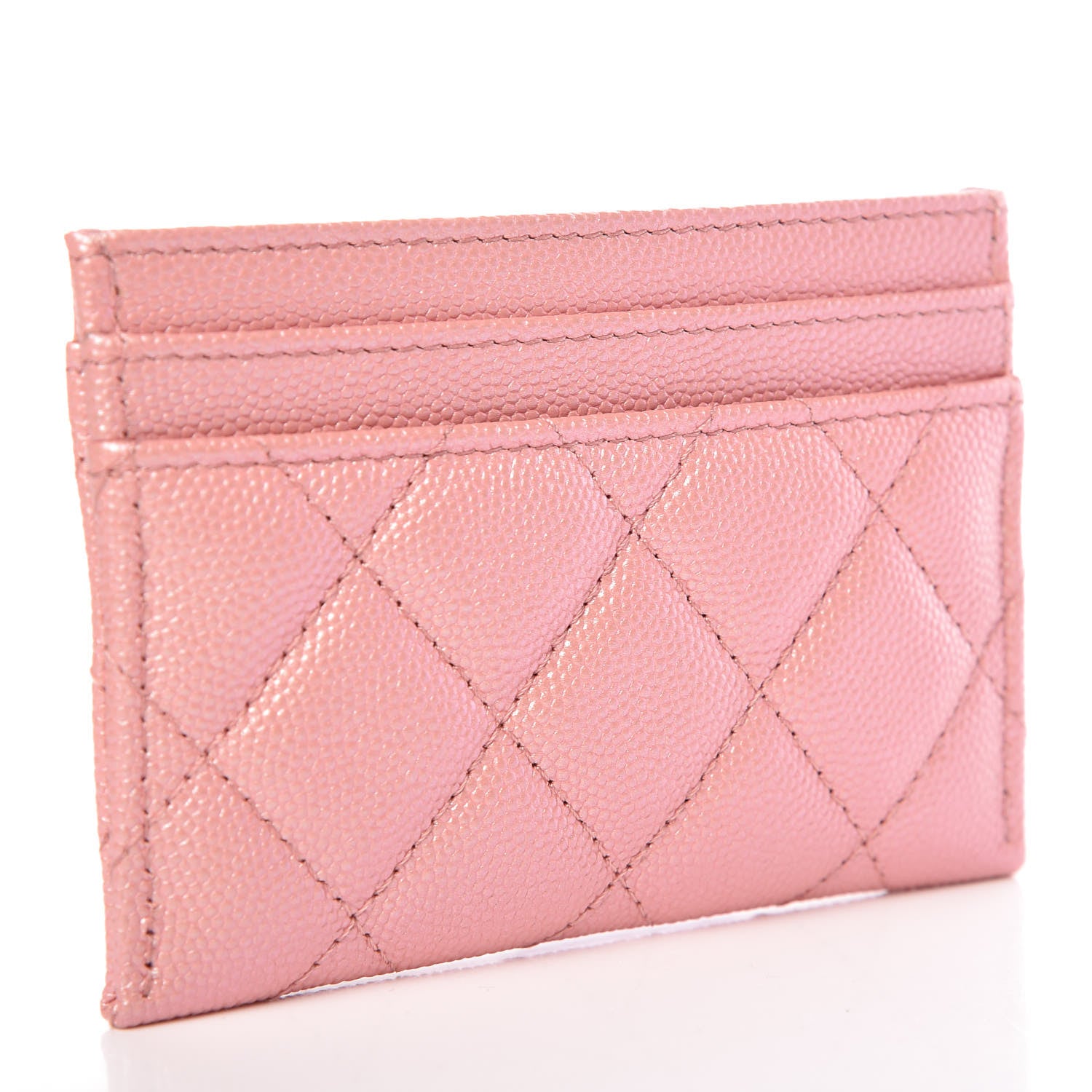 Chanel Iridescent Caviar Quilted Card Holder Rose Pink 3 of 9