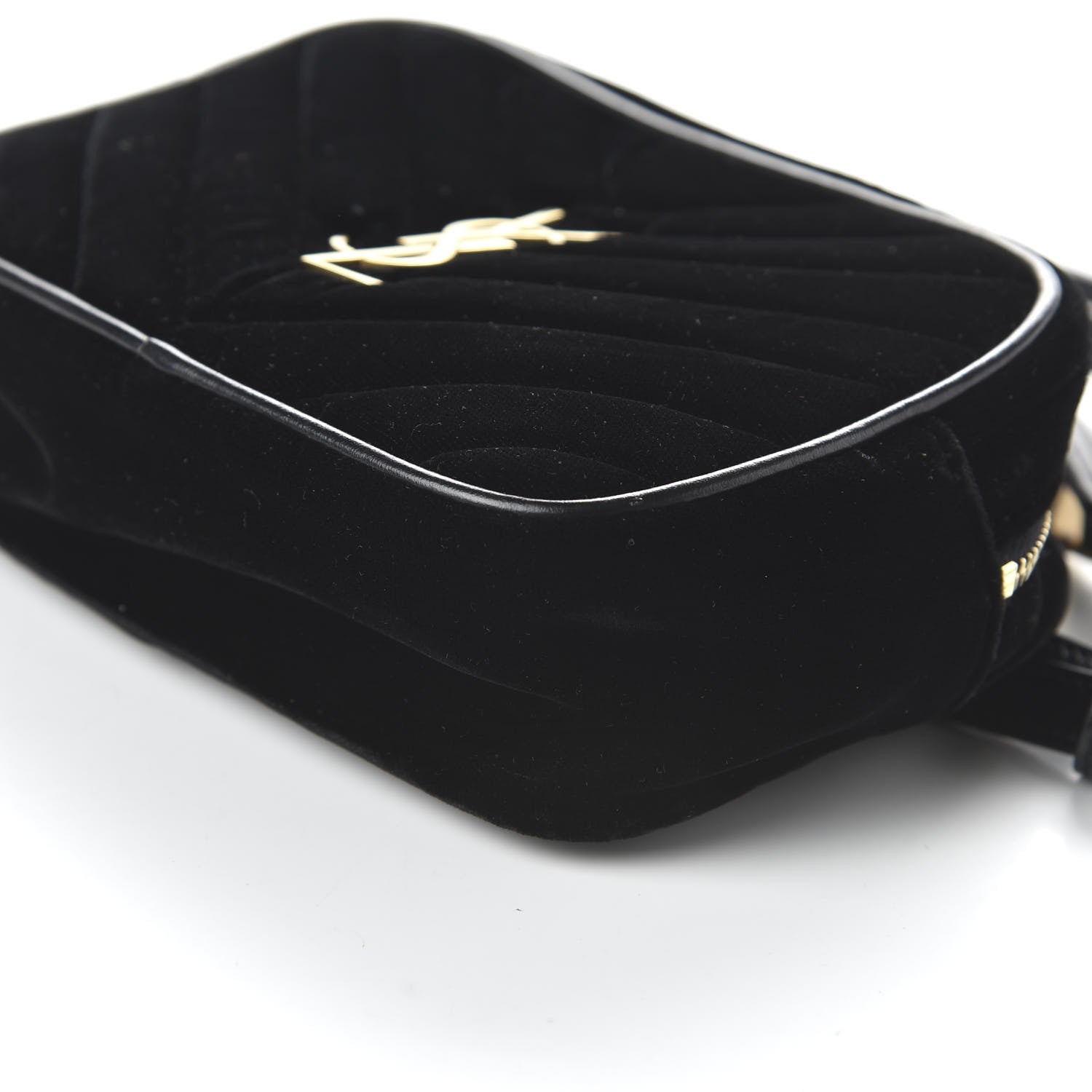 Saint Laurent Velour Matelasse Monogram Lou Belt Bag Black 7 of 9