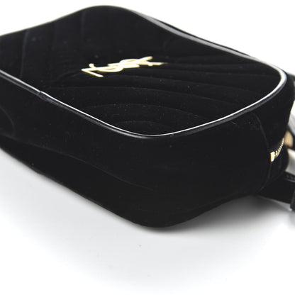 Saint Laurent Velour Matelasse Monogram Lou Belt Bag Black 7 of 9