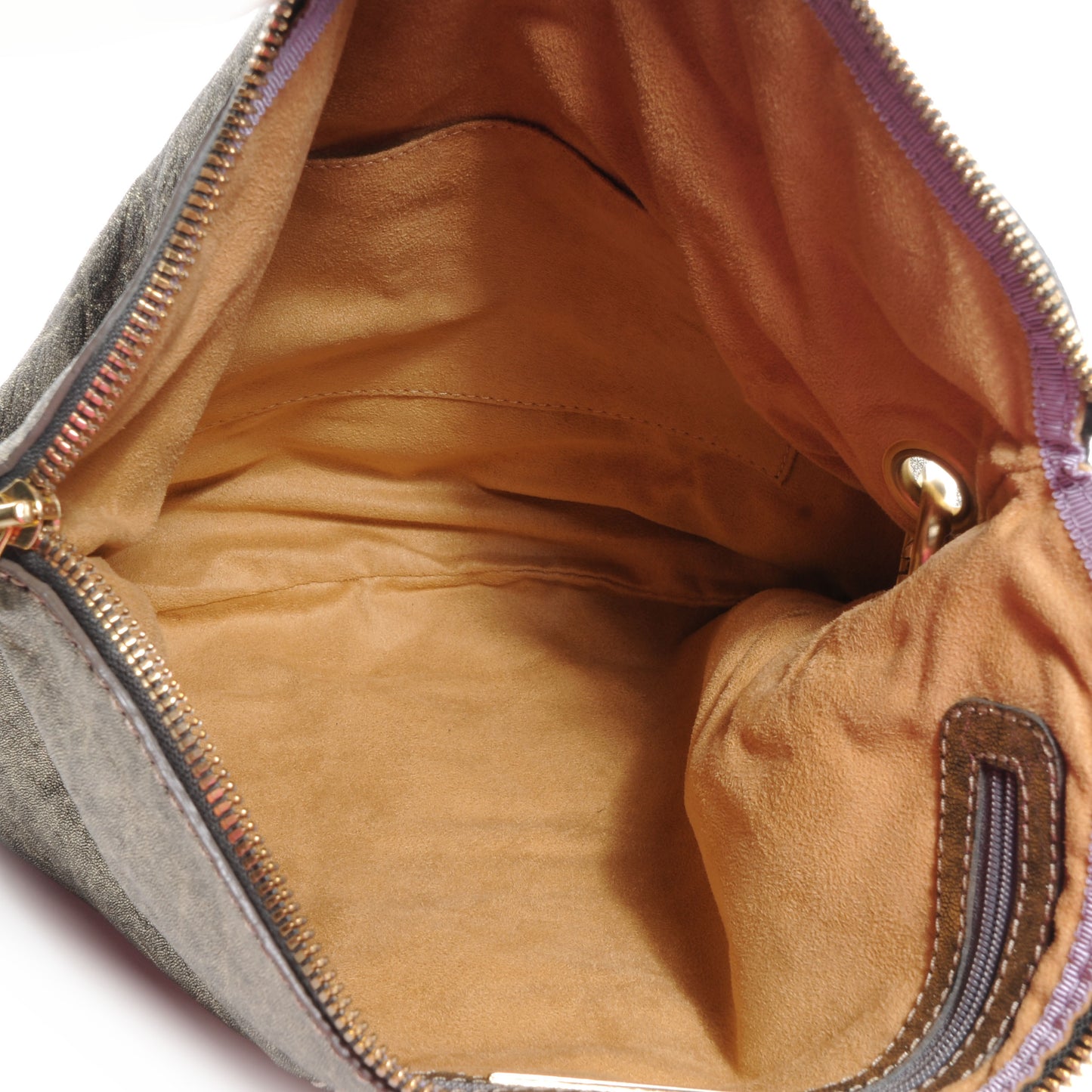 Leather Mave Foldover Clutch Metallic