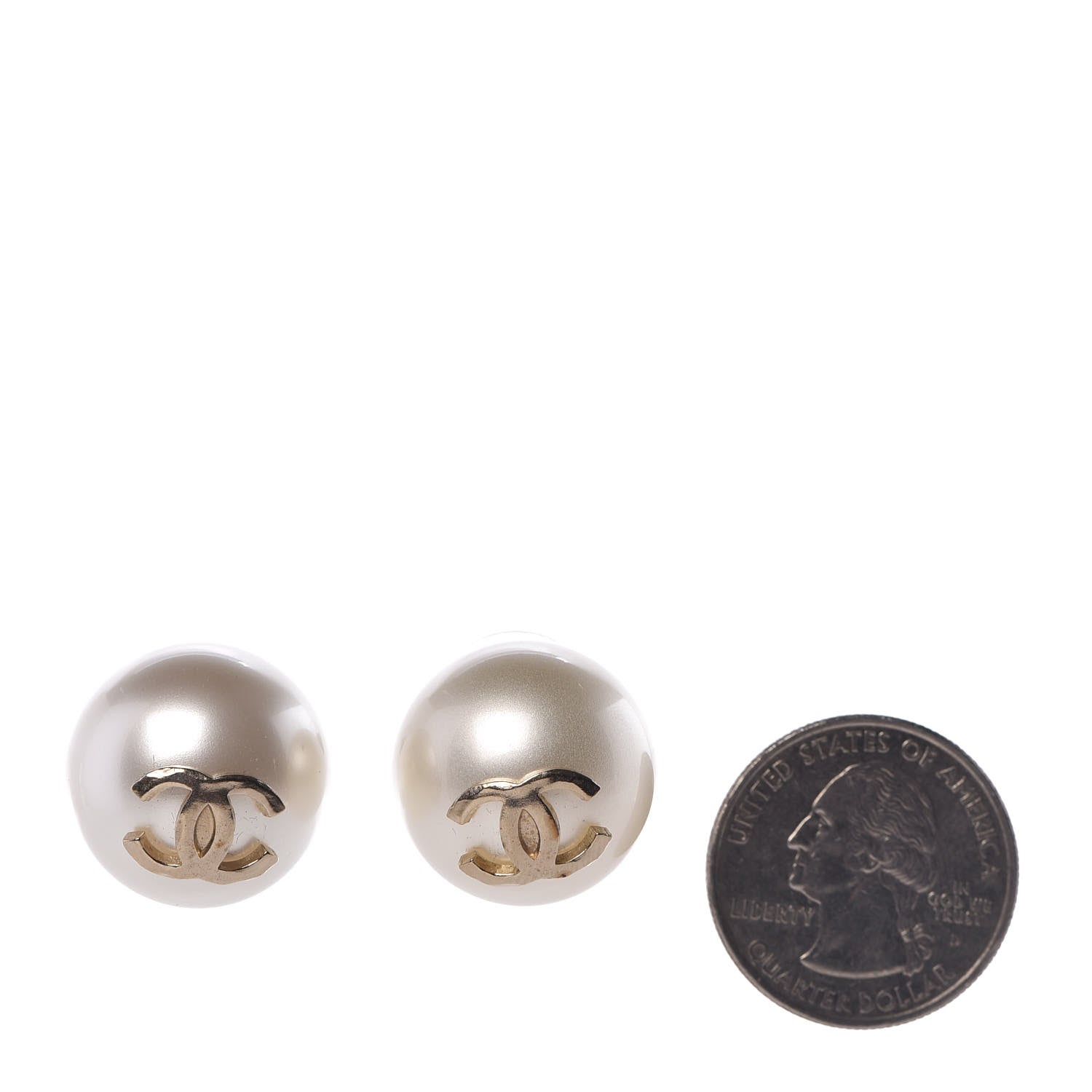 Chanel Pearl CC Large Earrings Gold 2 of 5