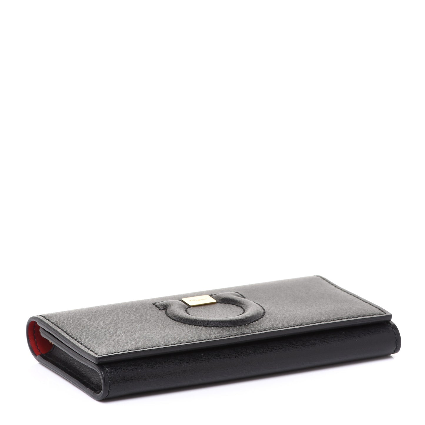 Calfskin City Wallet On Chain Black